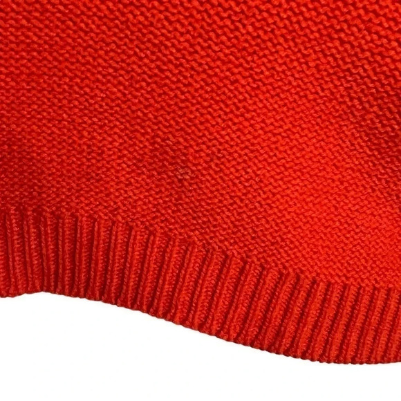 H&M Divided Cropped Bright Orange Sweater Size 8 Long Sleeves Pullover Knit Top - Picture 5 of 7